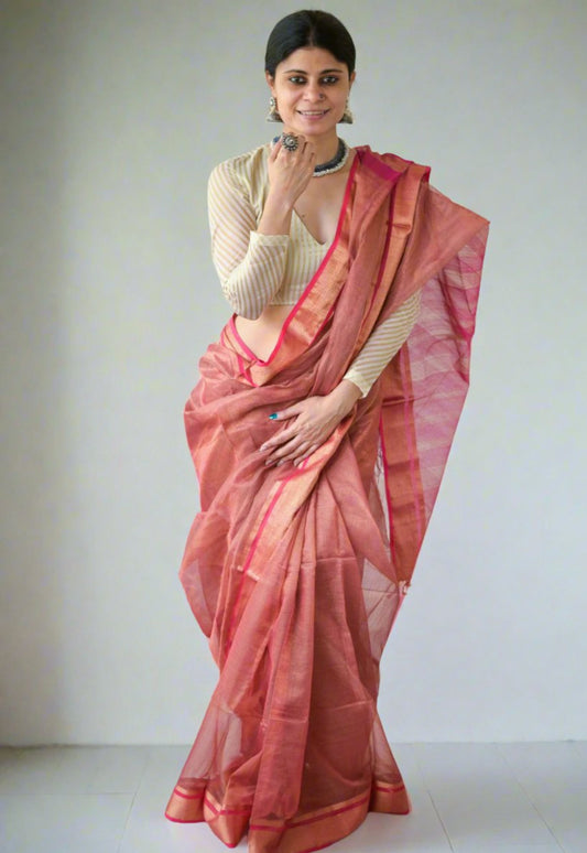 Handloom Maheswari Tissue Silk Saree