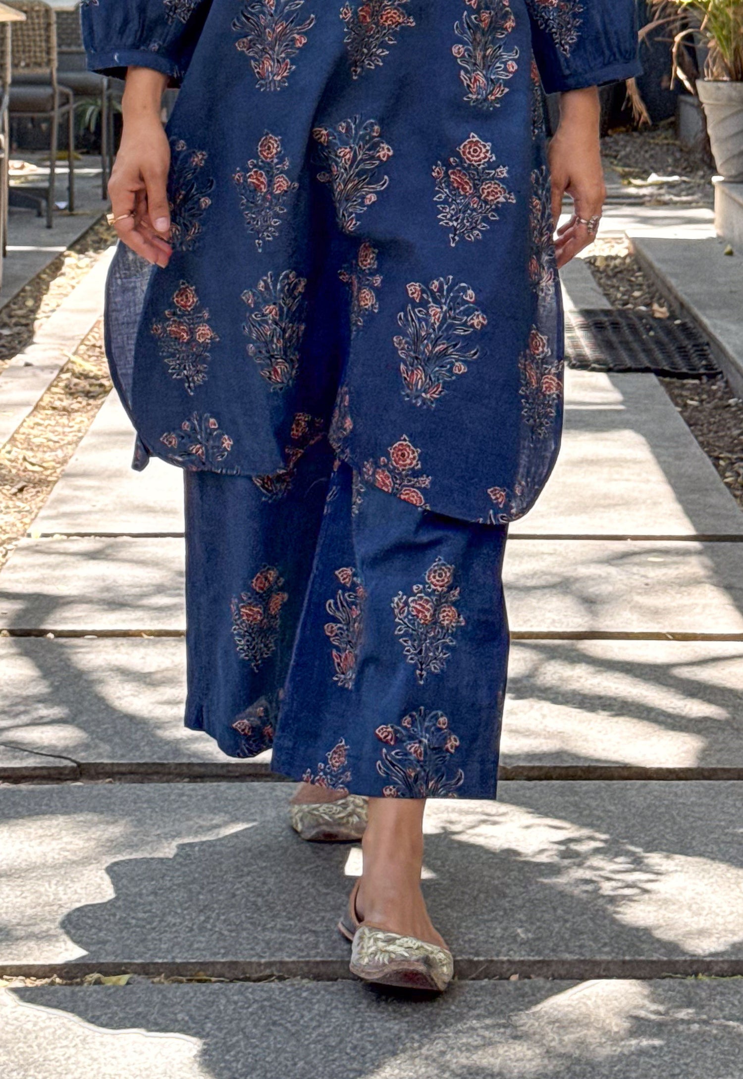 Cotton Handblock Printed Natural Dyed Ajrakh Pant