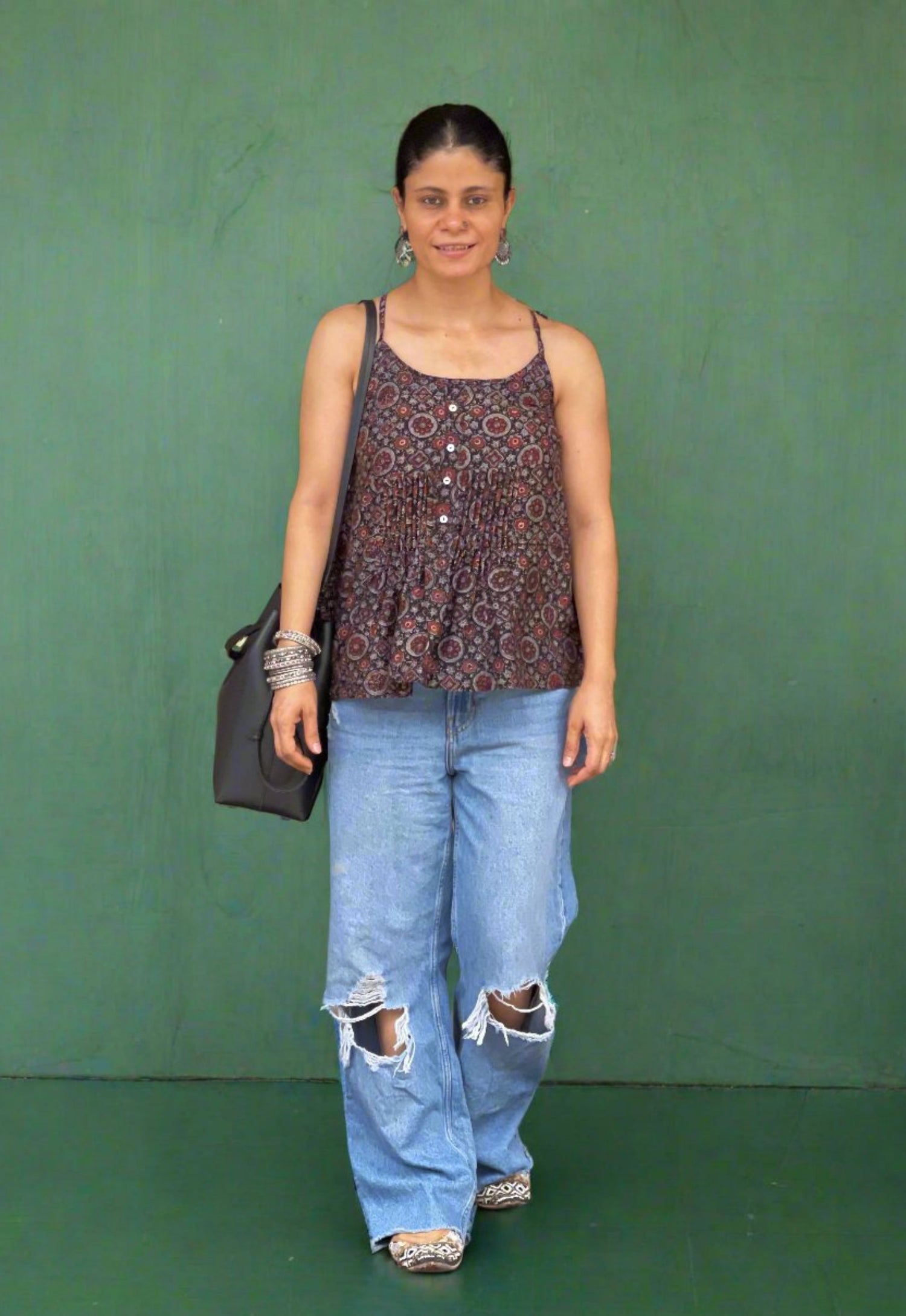 Handblock Printed Ajrakh Top