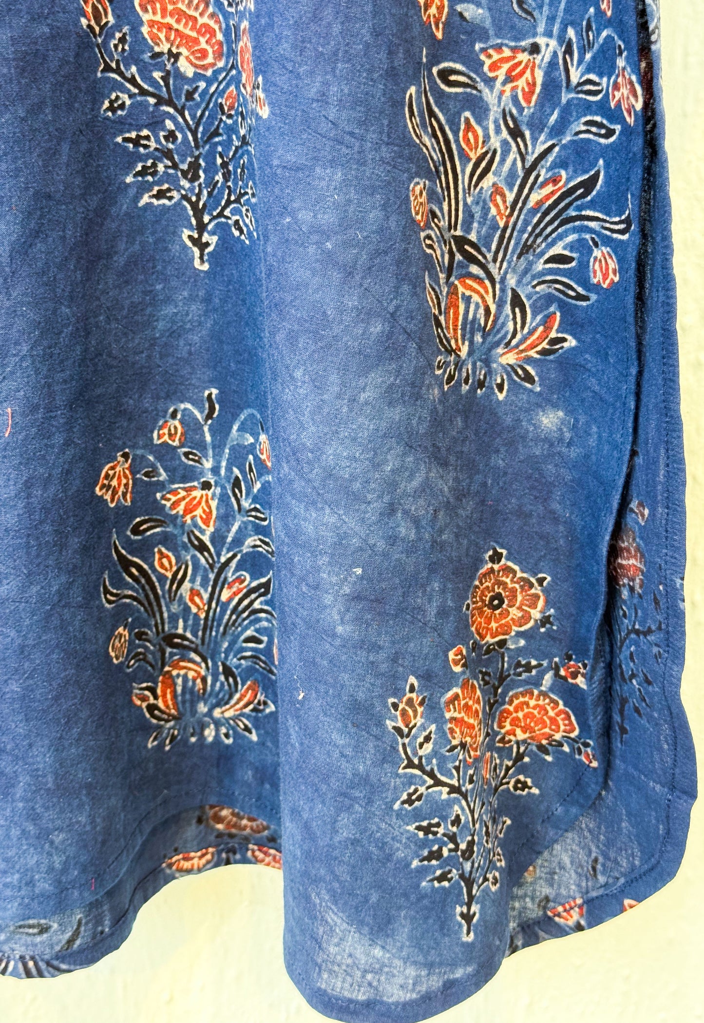 Handblock Printed Natural Dyed Ajrakh Cotton  Kurta