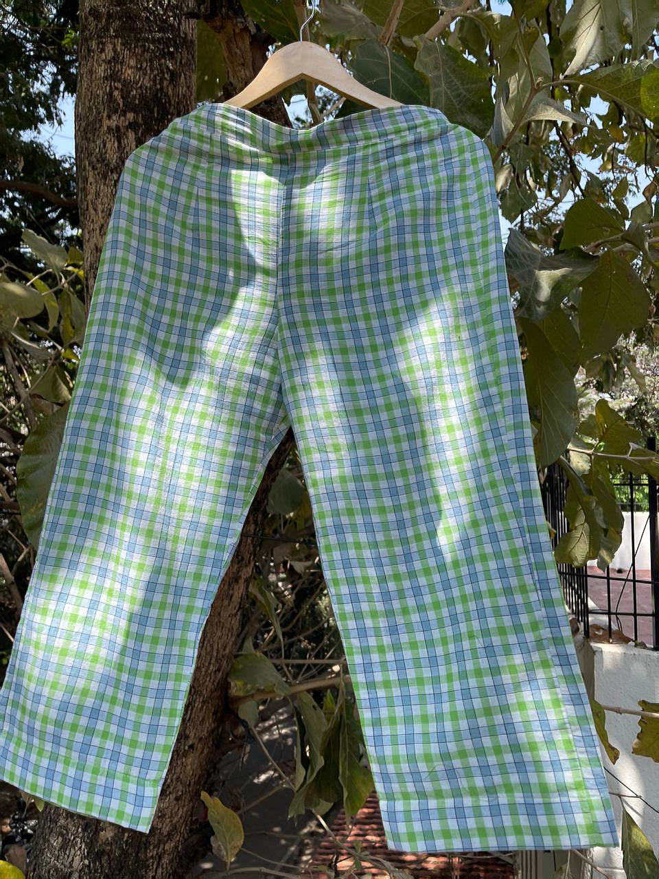 Handloom Cotton  Check Pant