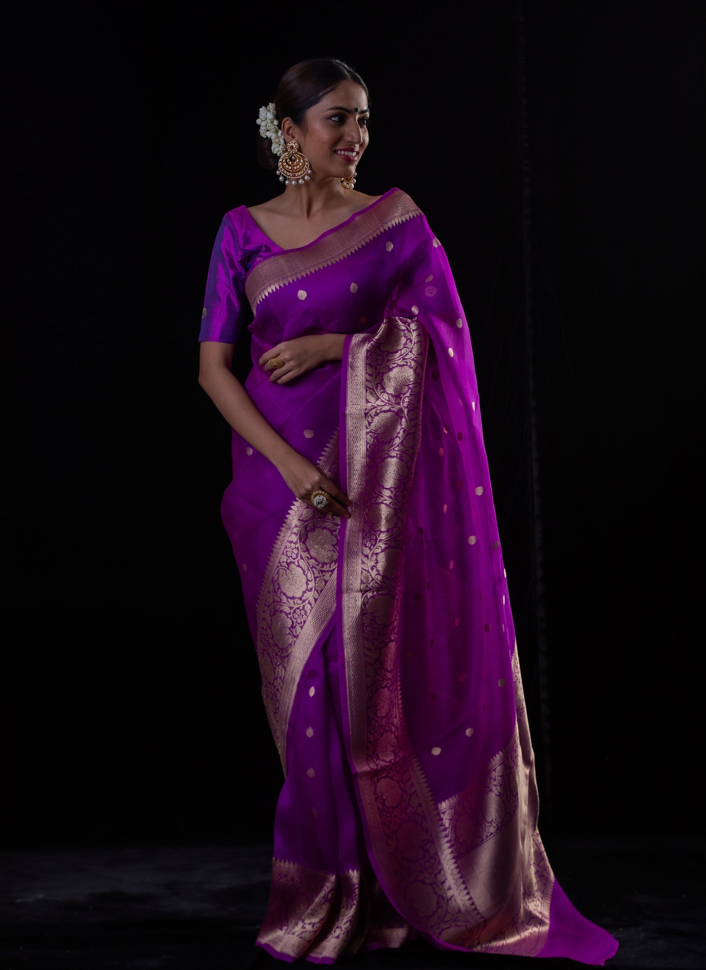 Jamuni Colour Pure Handloom Kora Silk Banarasi Saree