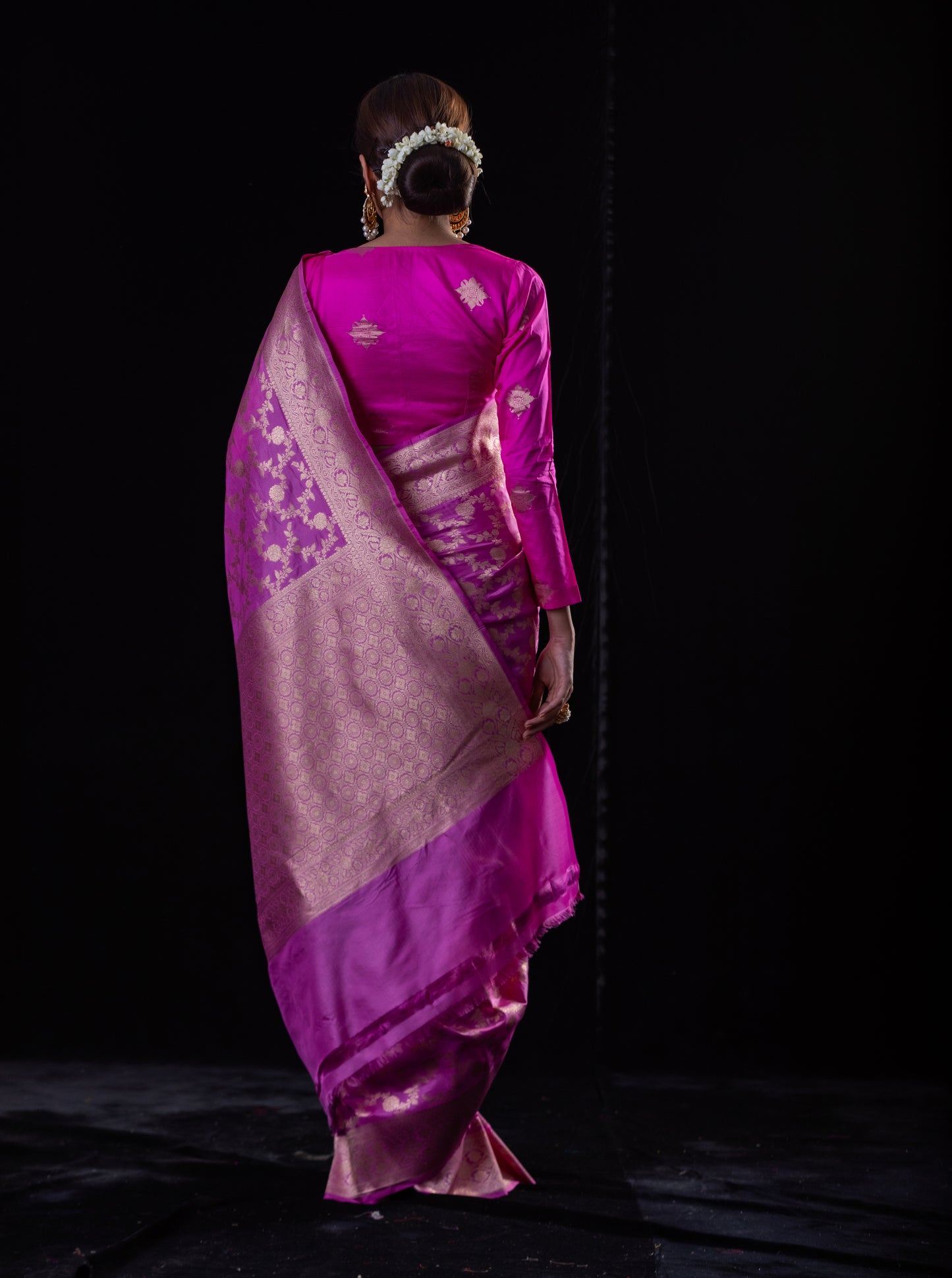 Light Pink Colour Pure Handloom  Cutwork Katan Silk Saree.
