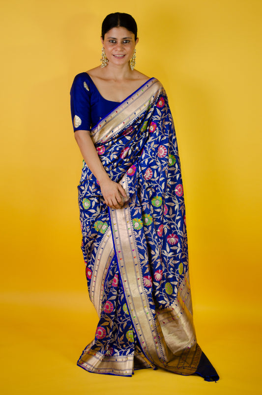 Handloom Kadwa Katan Banarasi Silk Saree