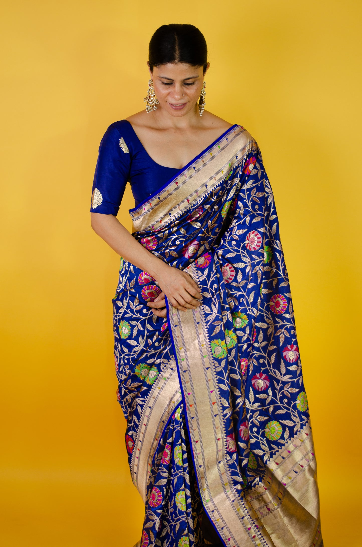 Handloom Kadwa Katan Banarasi Silk Saree
