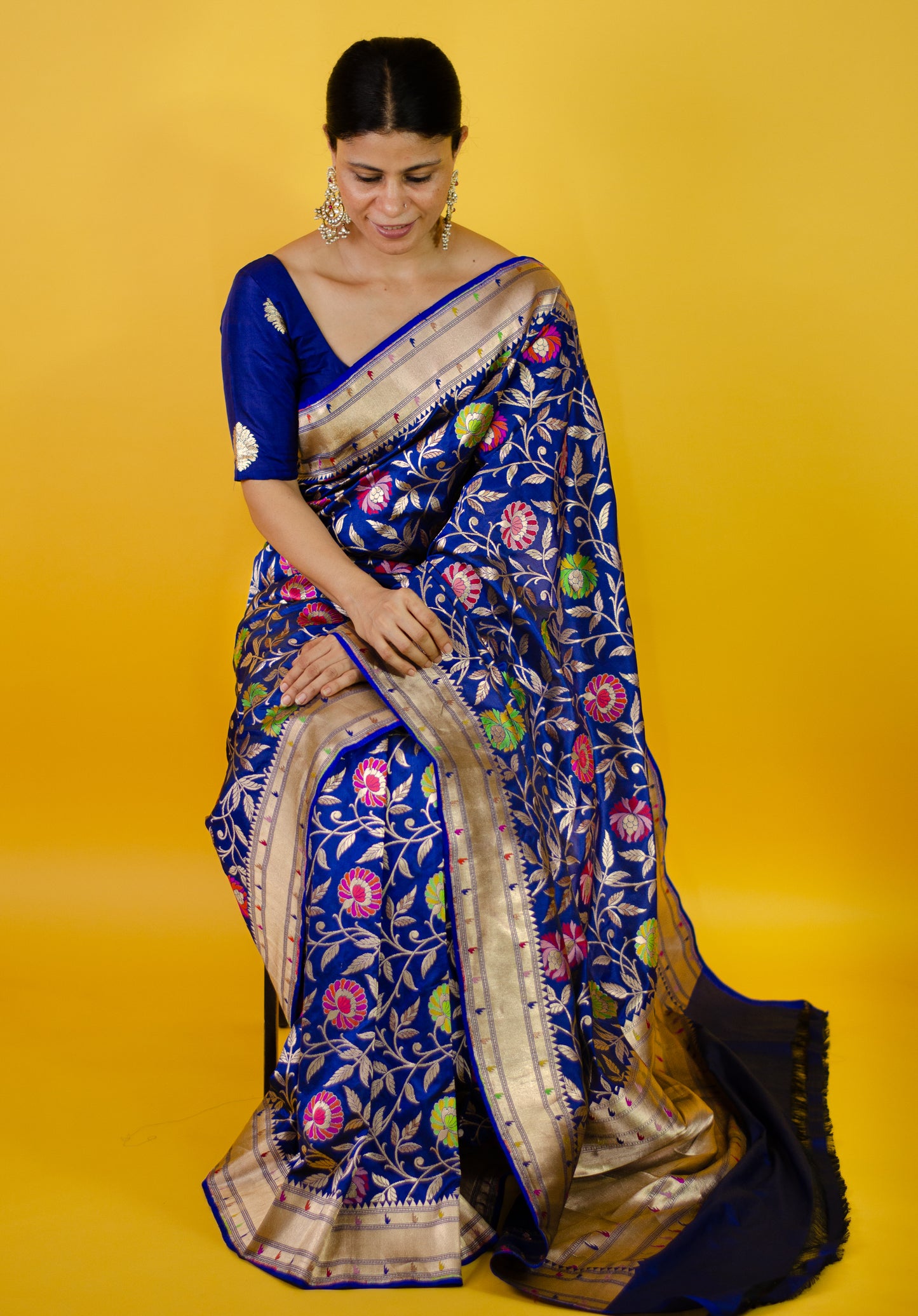 Handloom Kadwa Katan Banarasi Silk Saree