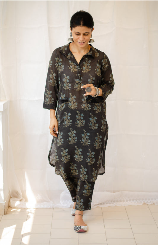 Cotton Handblock Printed Natural Dyed Ajrakh Kurta