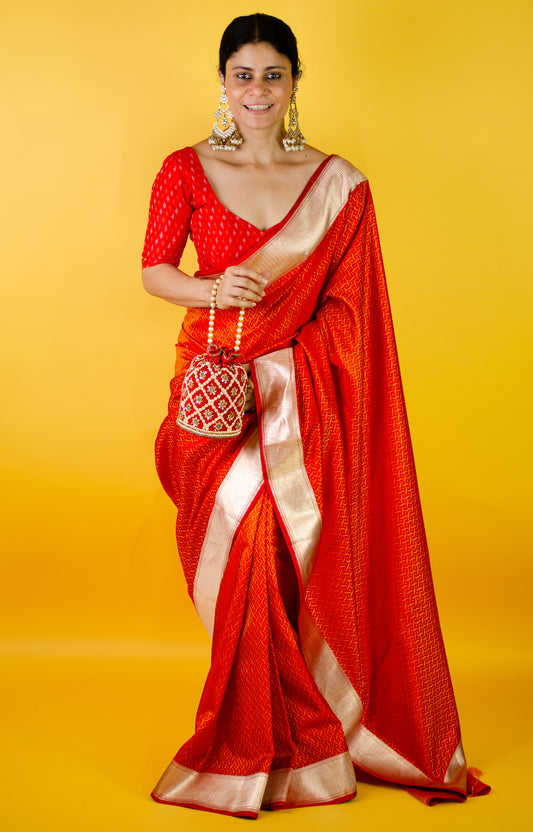 Handloom Kadwa Katan Banarasi Silk Saree