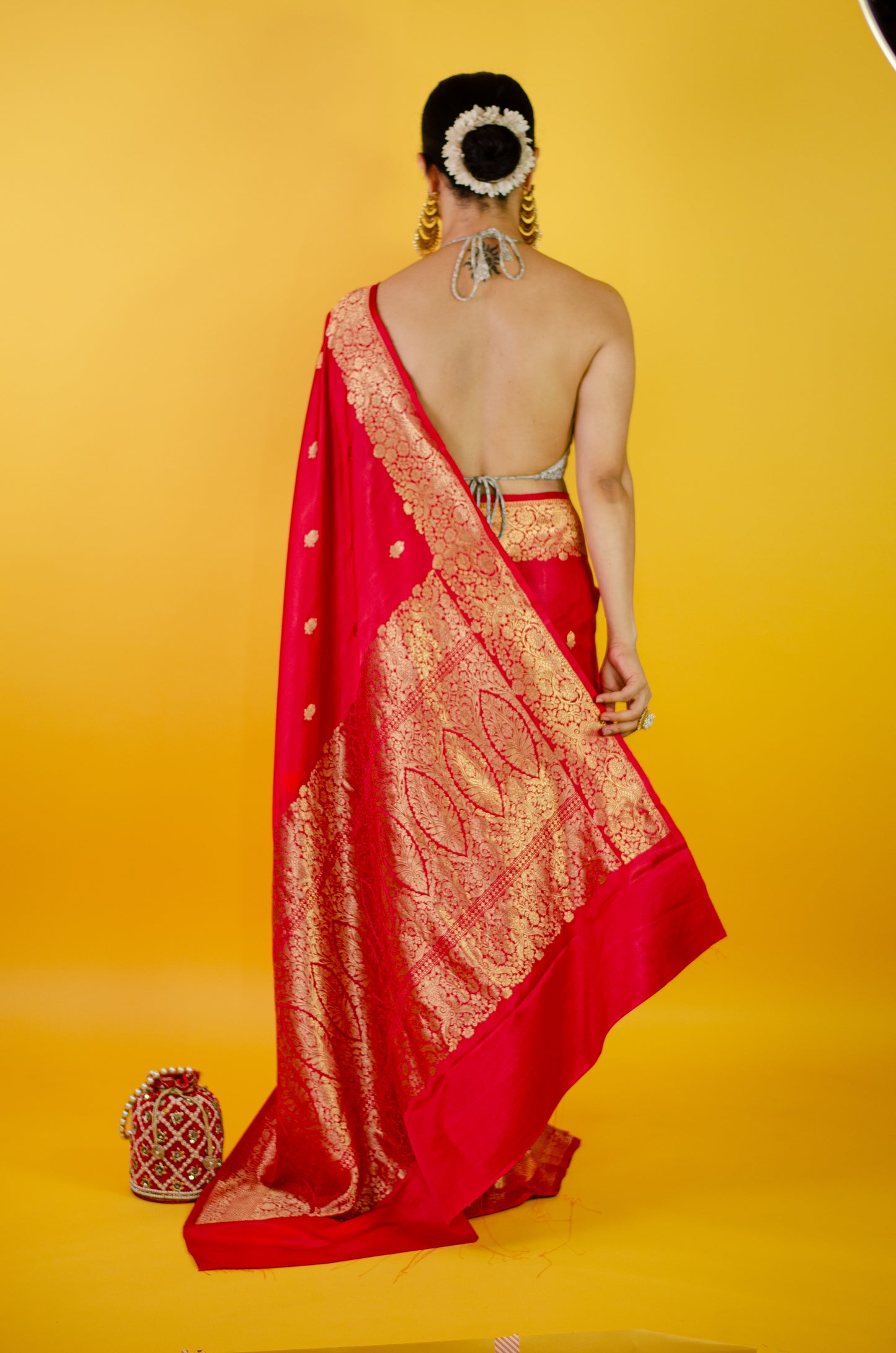 Handloom Kadwa Mulberry Silk Banarasi Saree