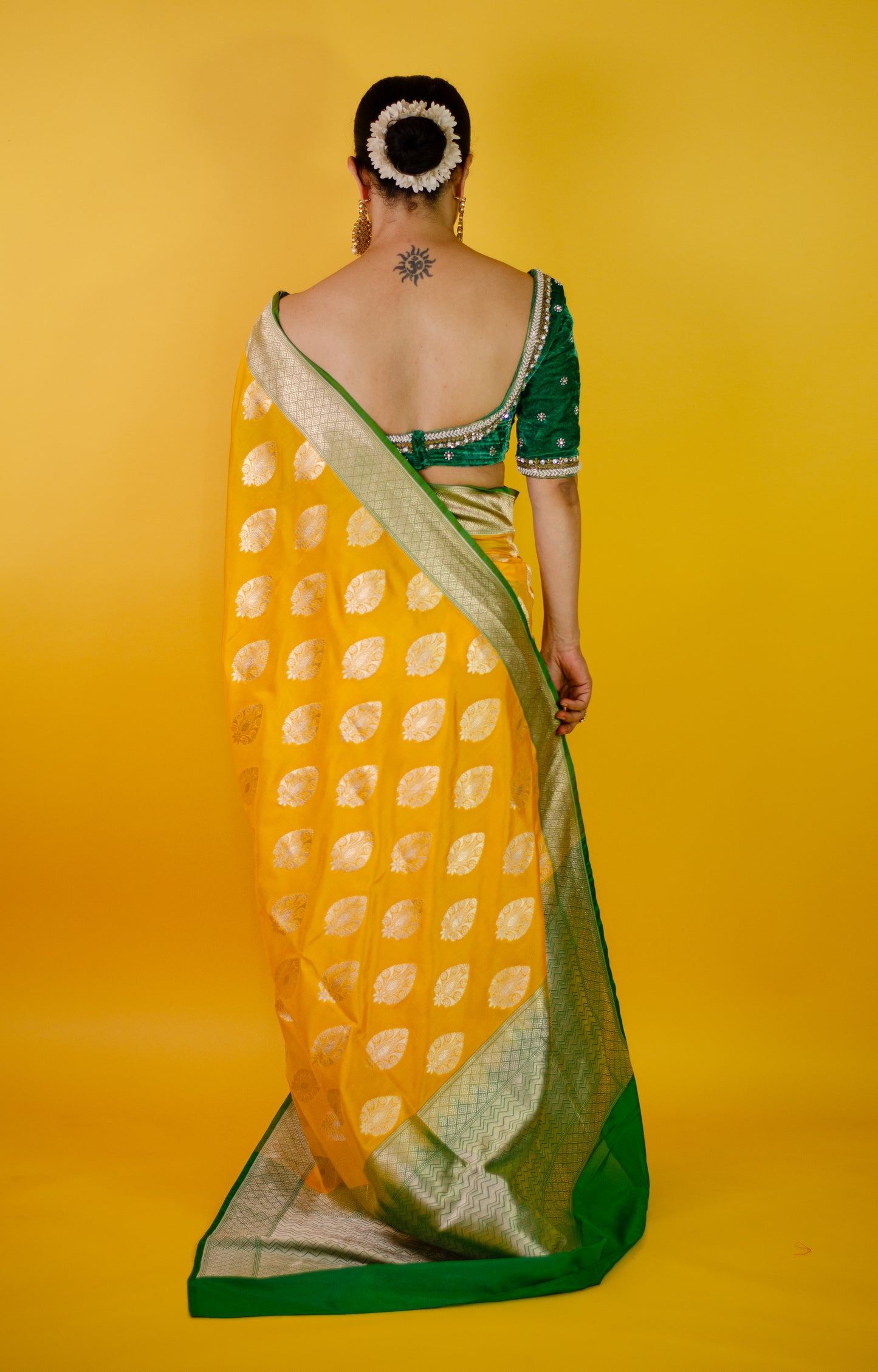 Handloom Cutwork Katan Silk  Banarasi Saree
