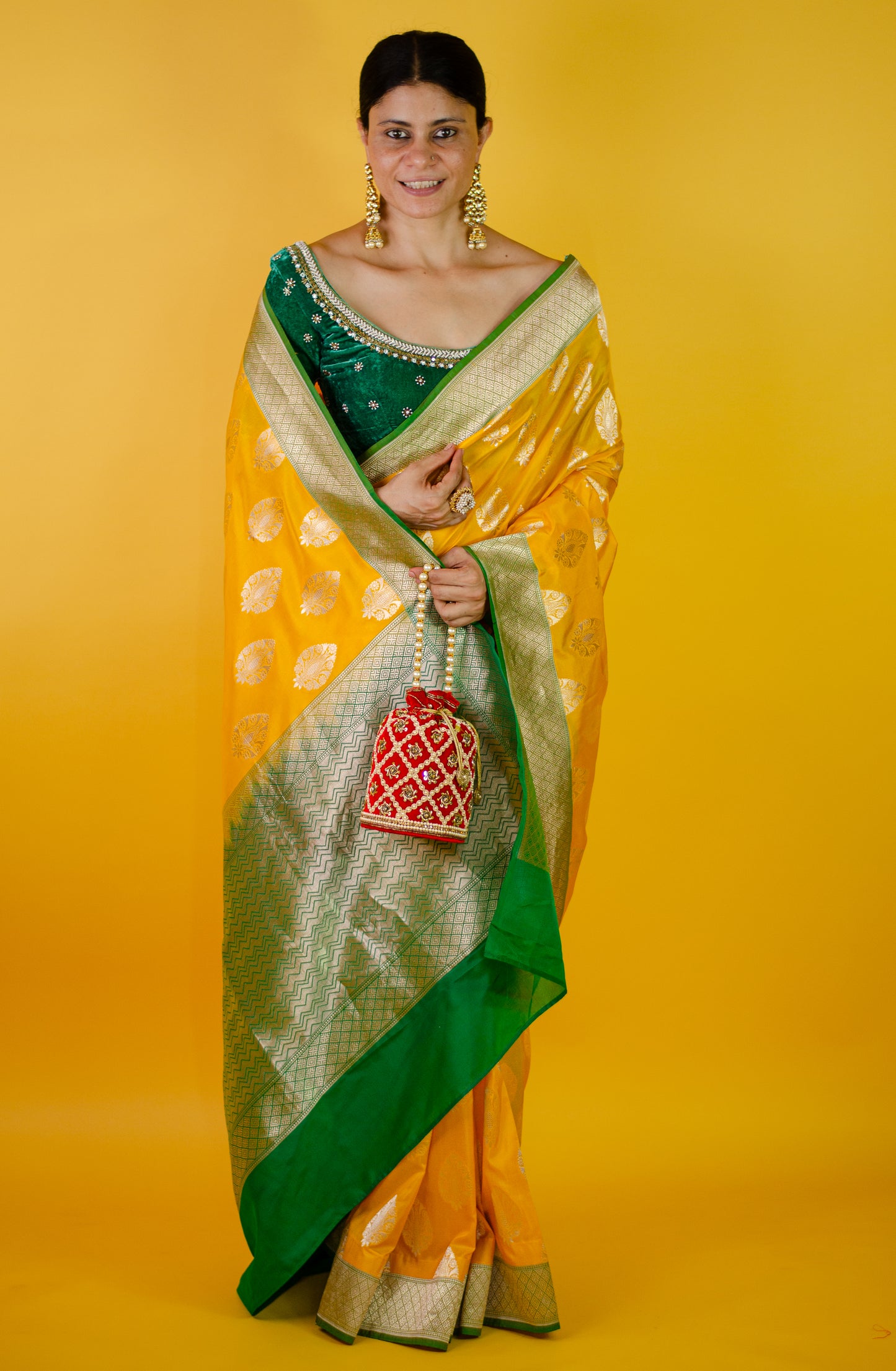 Handloom Cutwork Katan Silk  Banarasi Saree