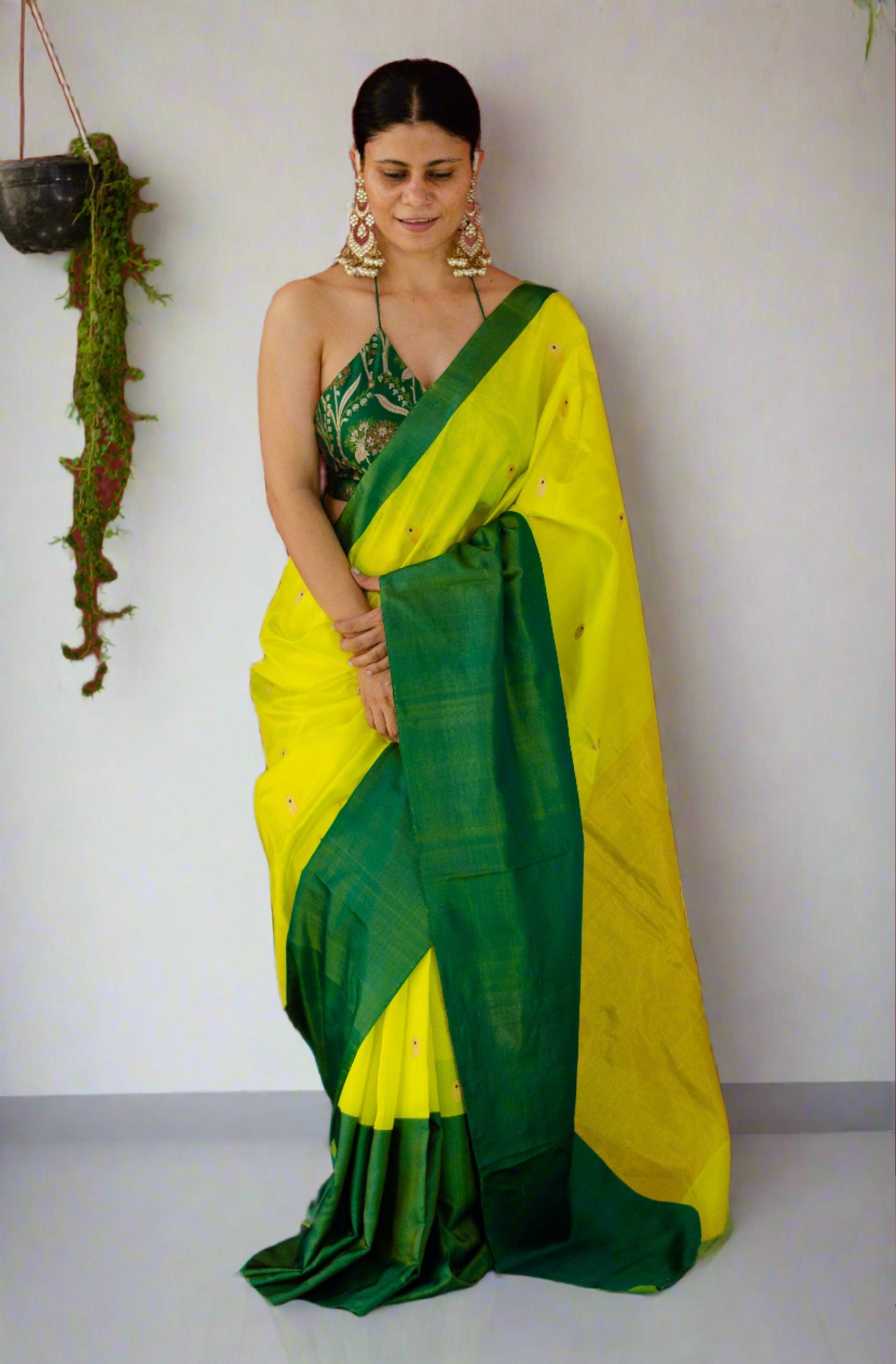 Handloom Chanderi Pattu Silk Saree with motifs