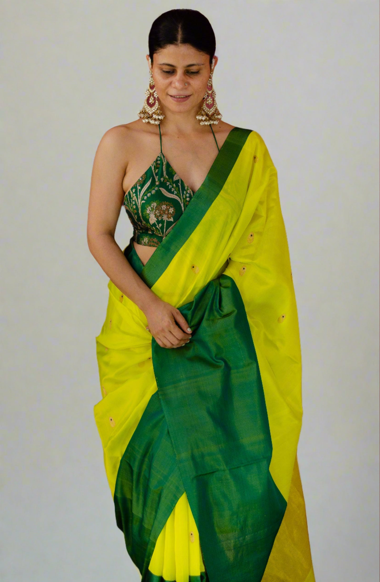 Handloom Chanderi Pattu Silk Saree with motifs