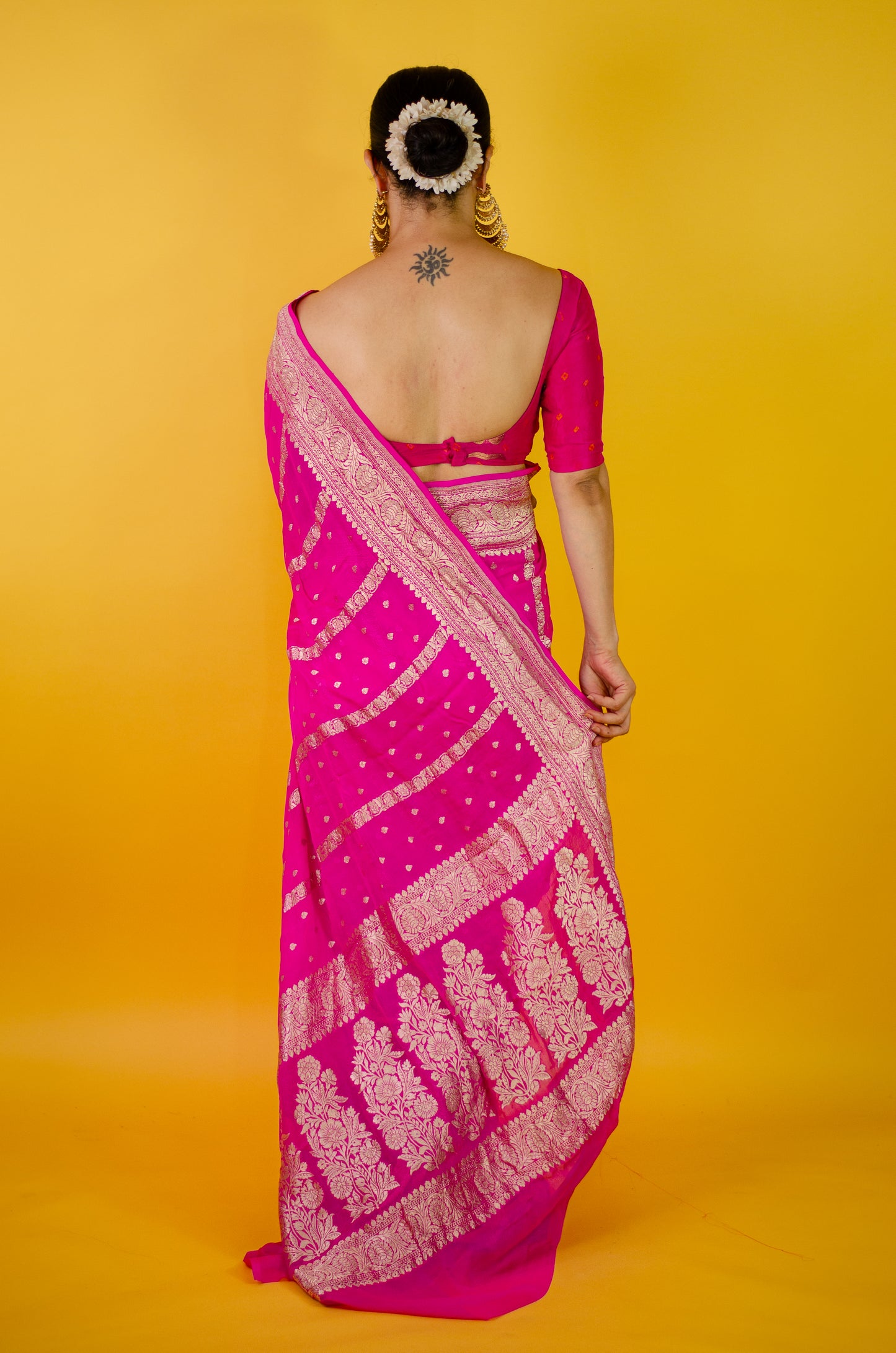 Handloom Kadwa Chiffon Banarasi Silk Saree
