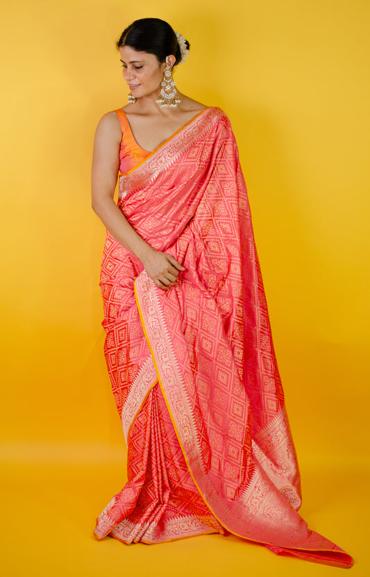 Handloom Kadwa Katan Banarasi Silk Saree