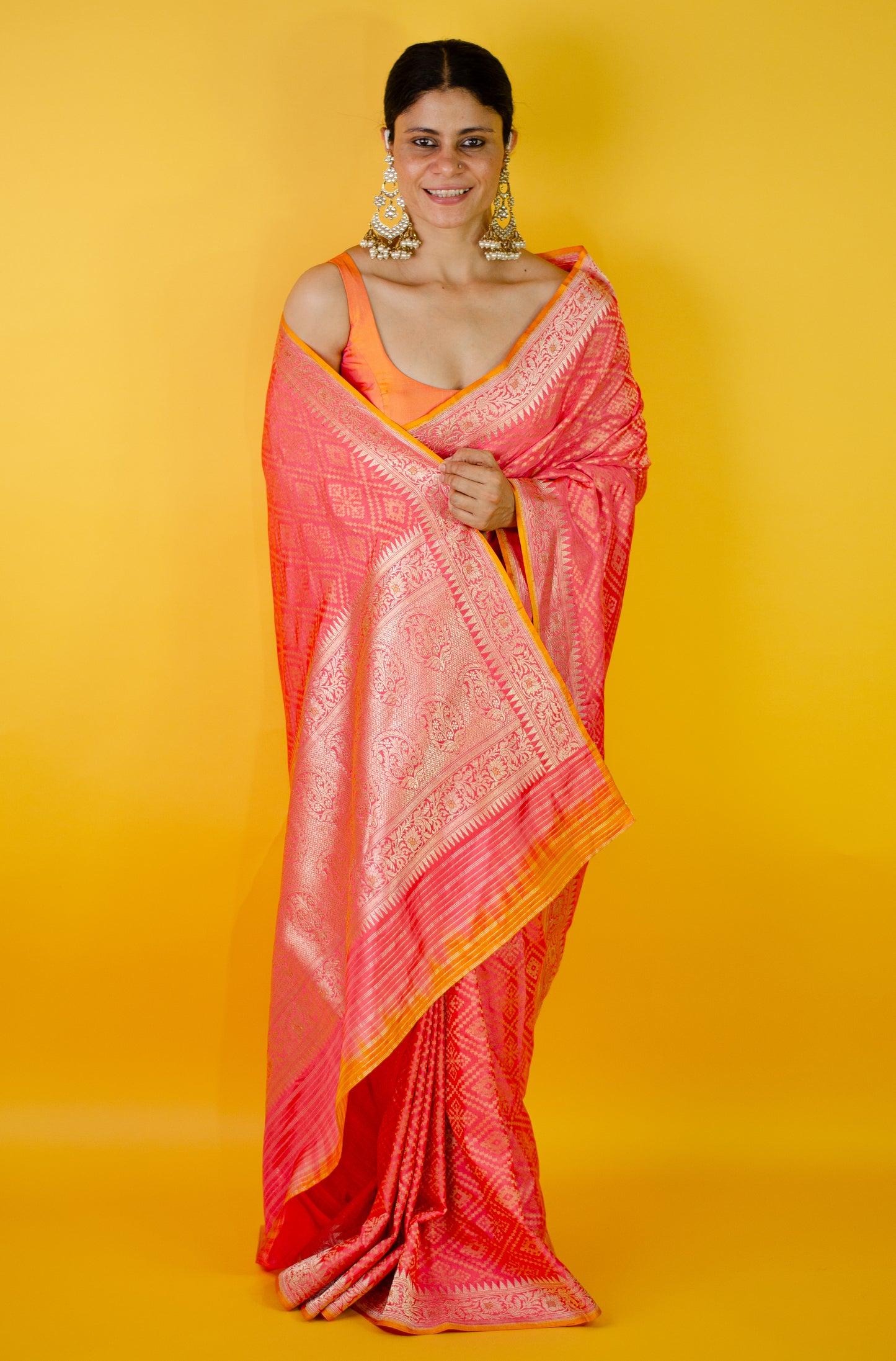 Handloom Kadwa Katan Banarasi Silk Saree