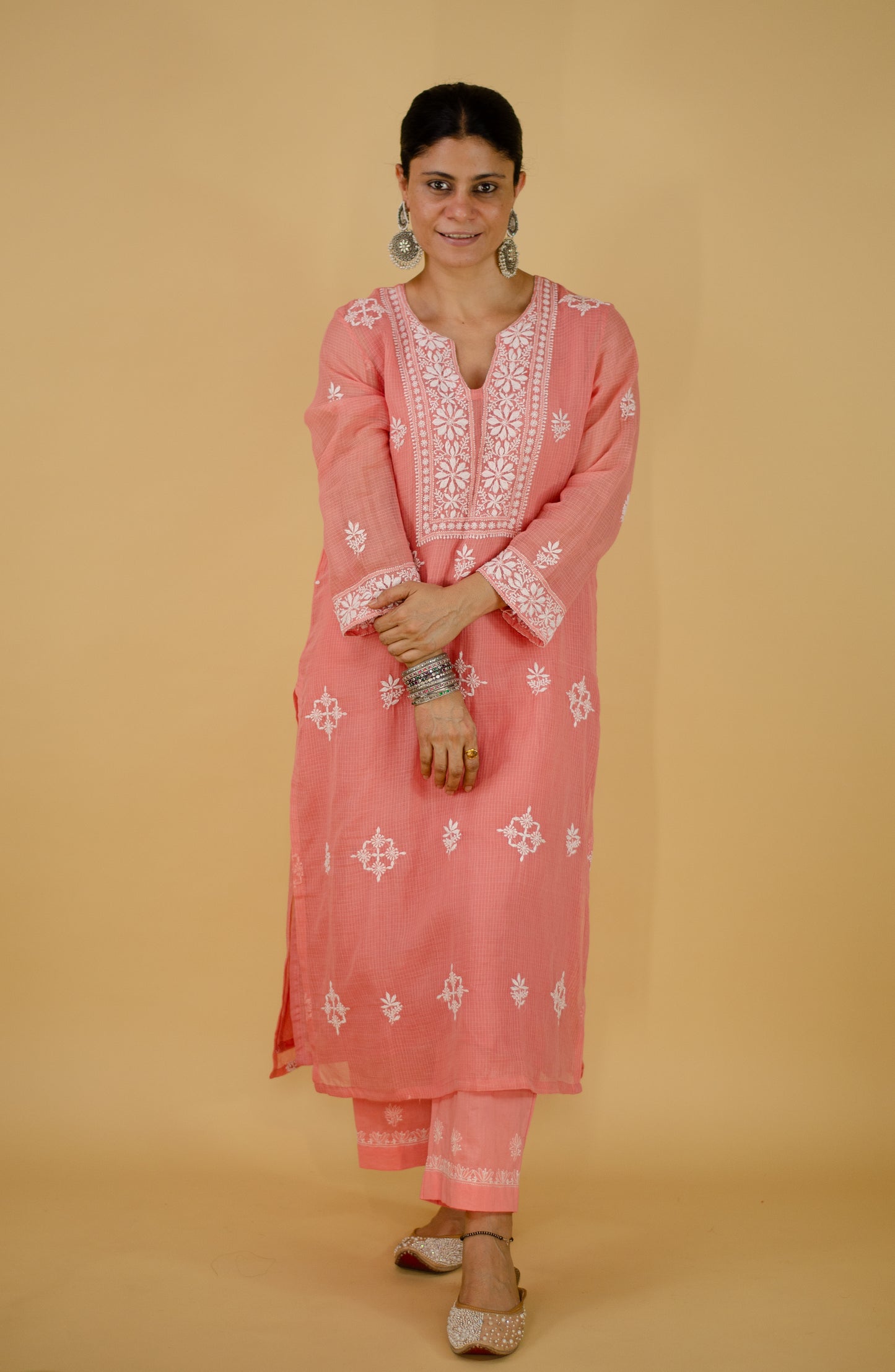 Handembroidered Chikankari cotton pant