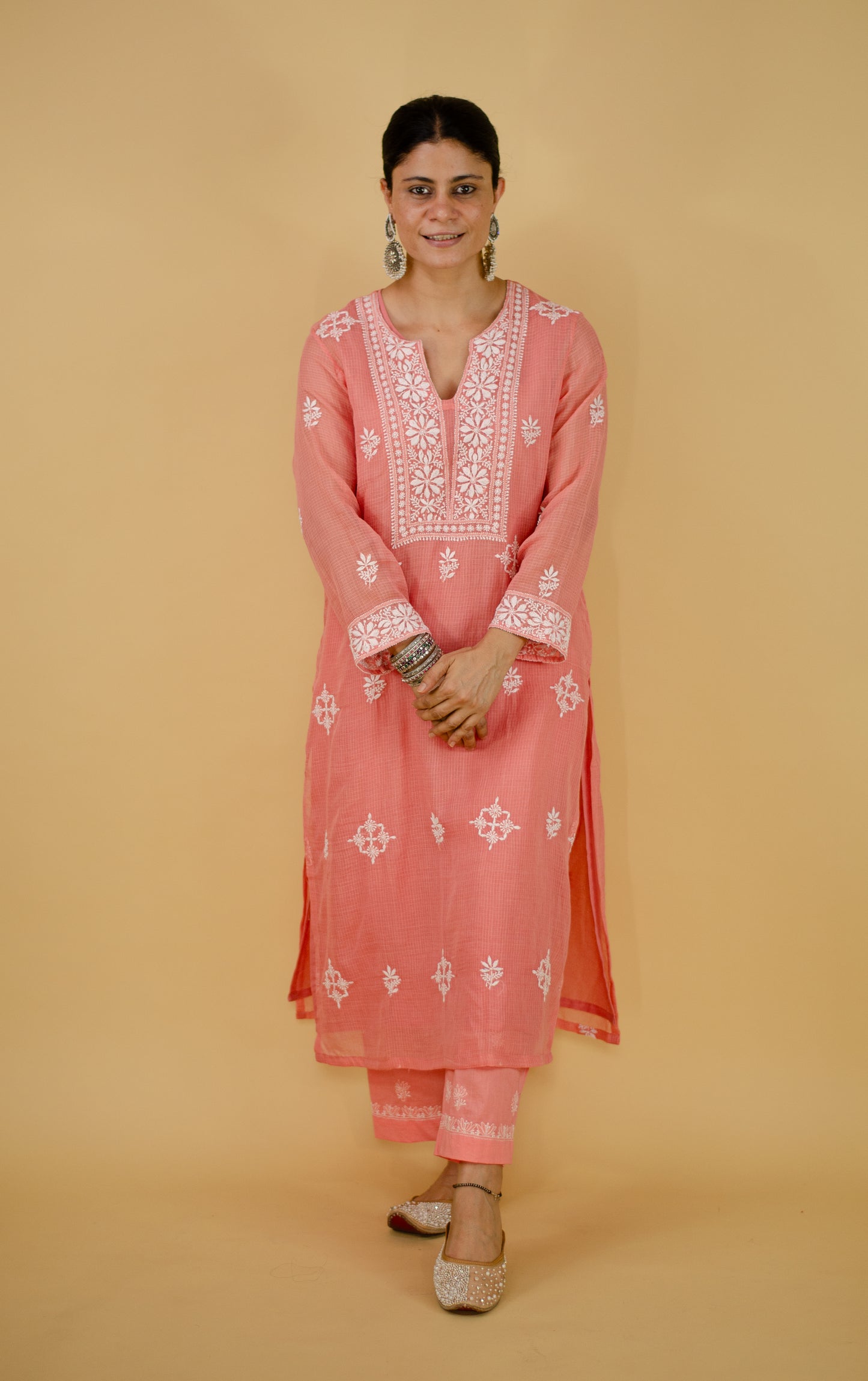Handembroidered Chikankari cotton pant