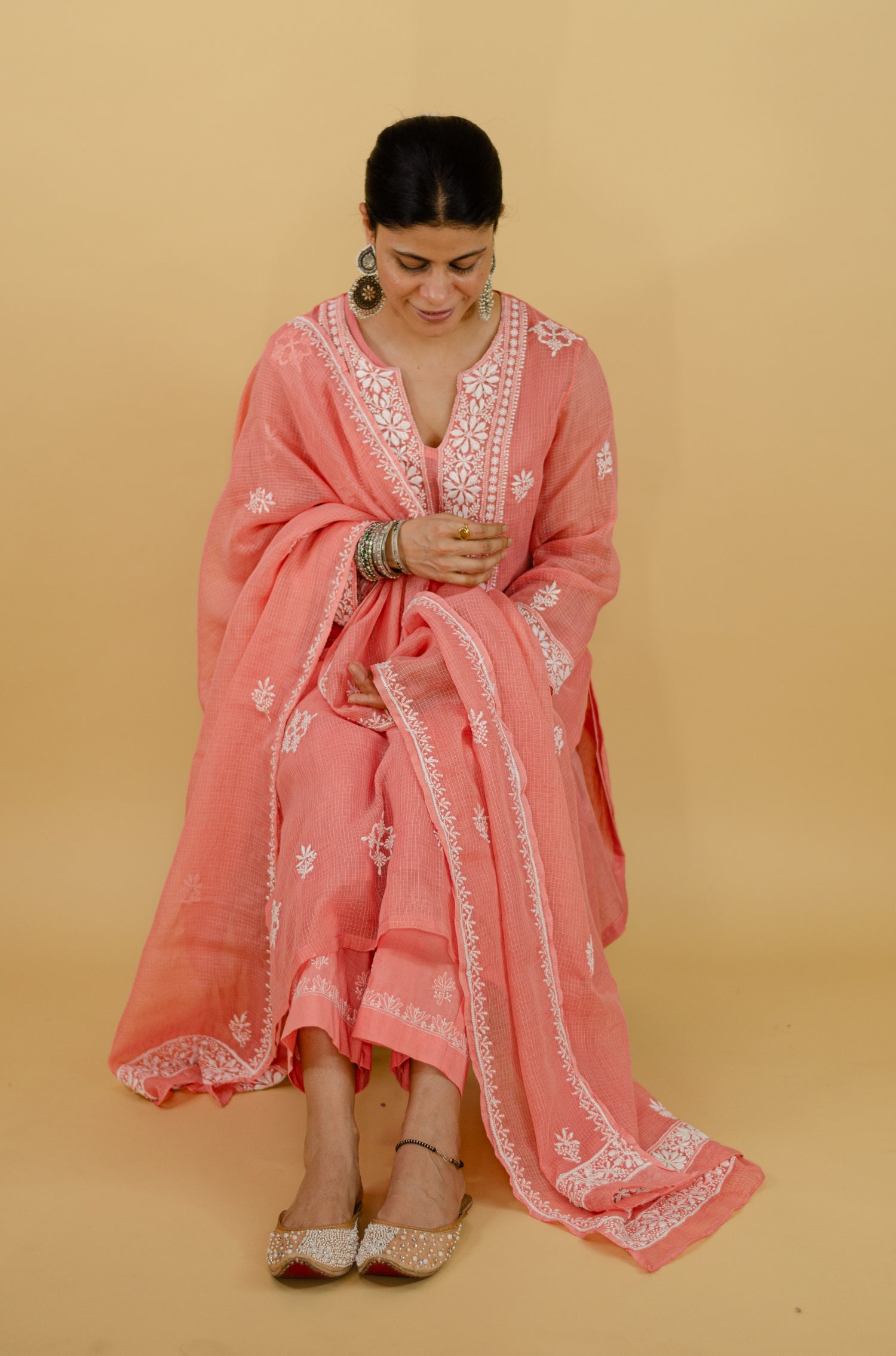 Handembroidered Chikankari cotton pant