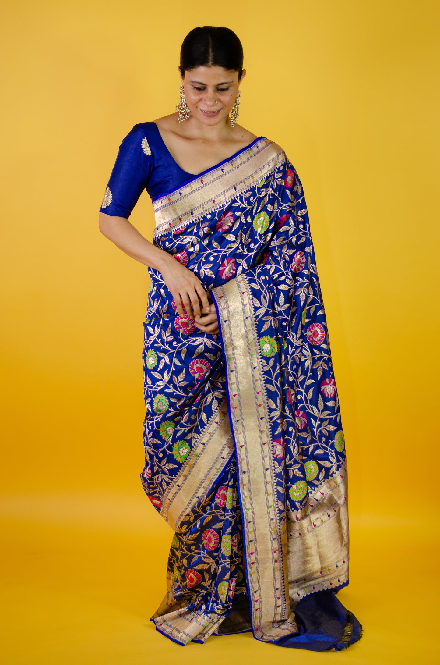 Handloom Kadwa Katan Banarasi Silk Saree