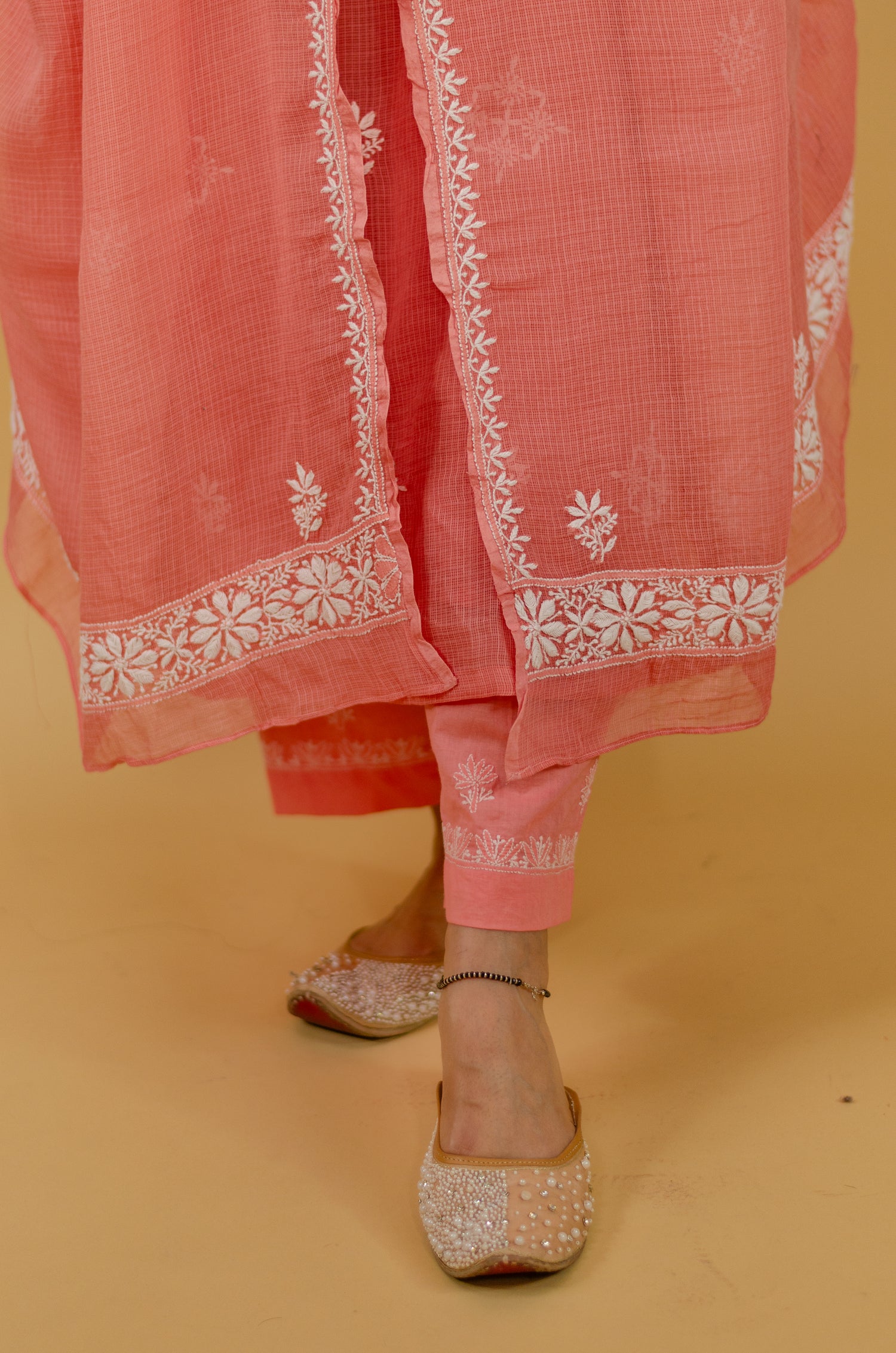 Handembroidered Chikankari cotton pant
