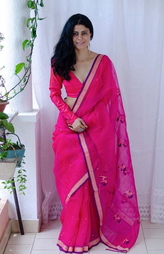 Handloom Chanderi Resham Silk Saree