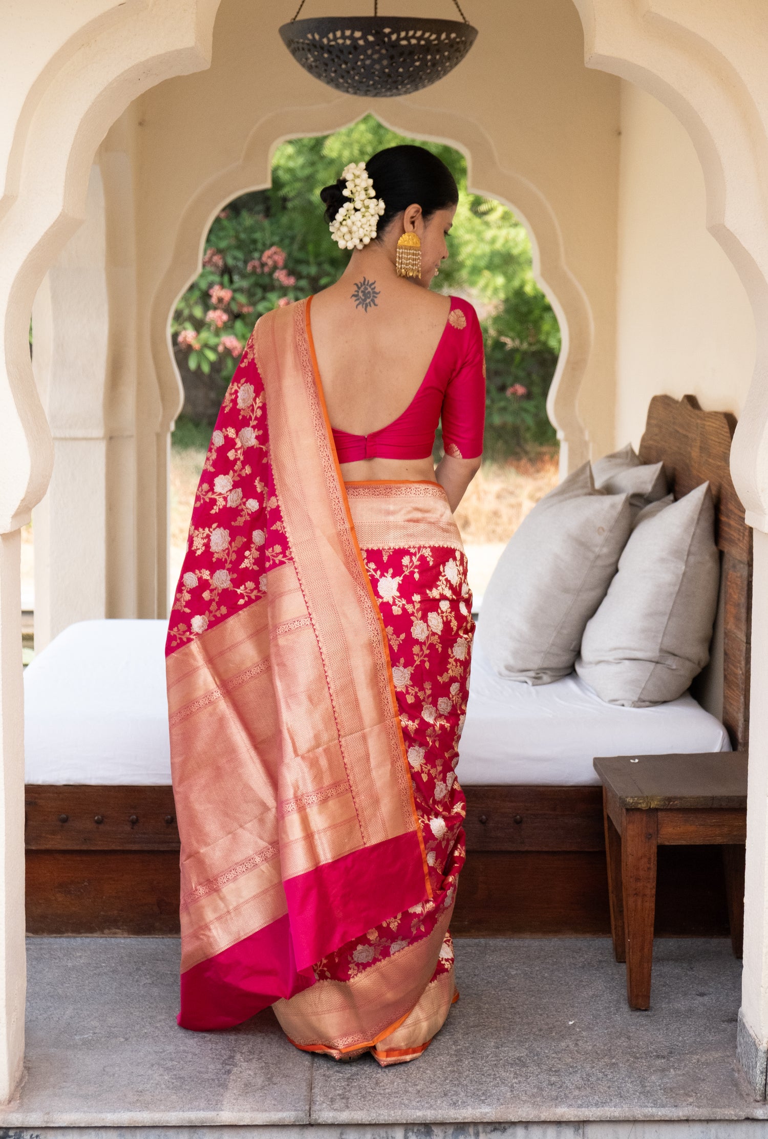 Deep Rani Pink Handwoven Kadwa Katan Silk Banarasi Saree