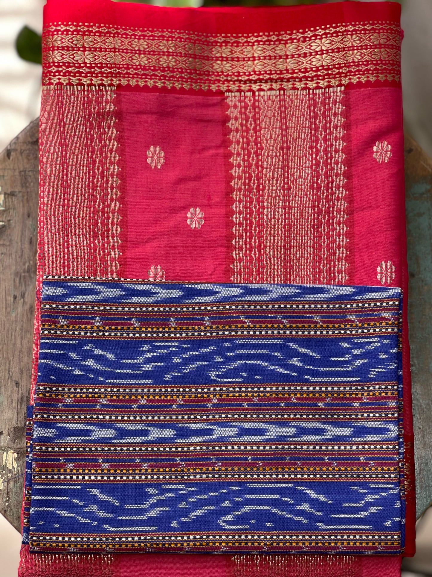 Double Woven handloom Traditional Indori Bootis Muslin Chanderi Saree.