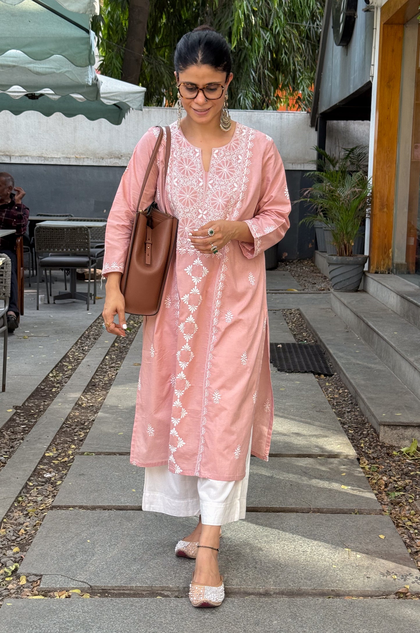 Handembroidered Heavy Jaal  Chikankari Mull Cotton Kurta