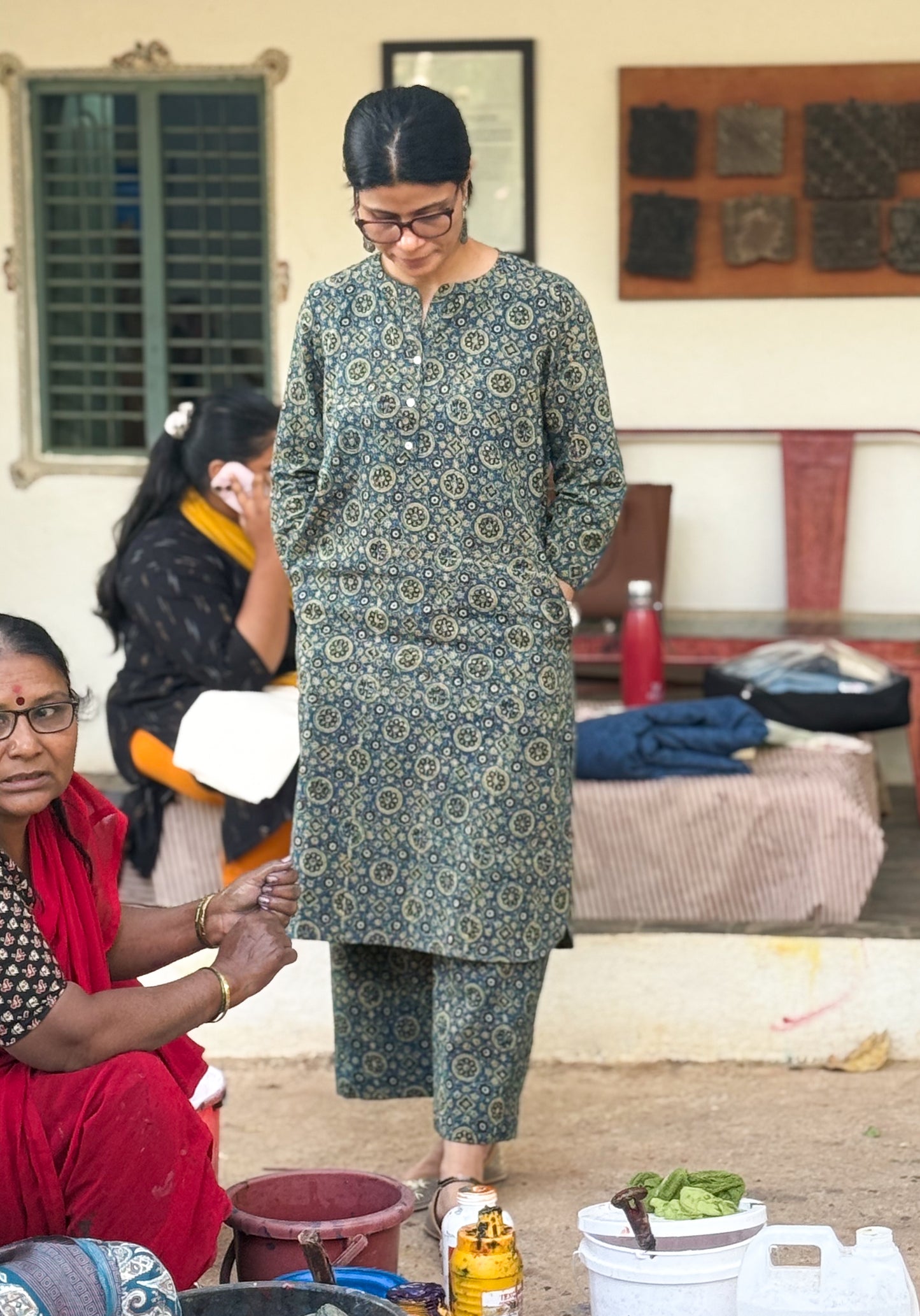 Cotton Handblock Printed Natural Dyed Ajrakh Pant