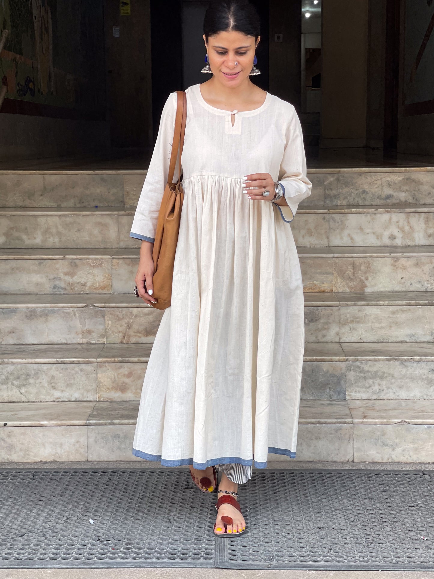 Natural Dyed Handwoven cotton kalidar kurta