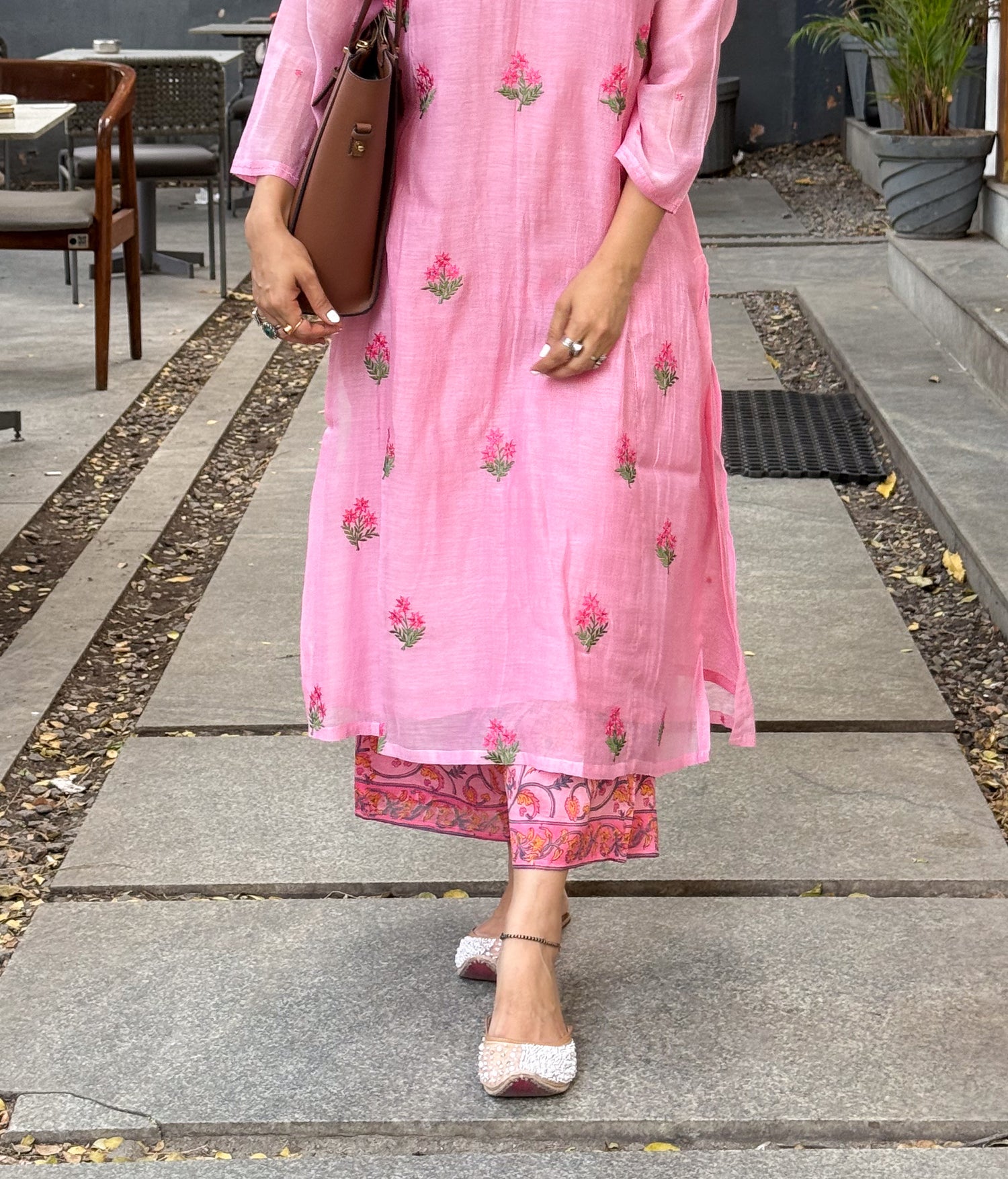 Block print Chanderi Silk pant