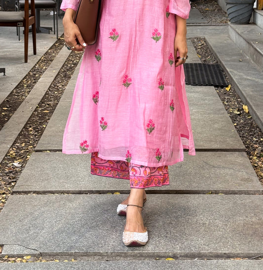 Block print Chanderi Silk pant