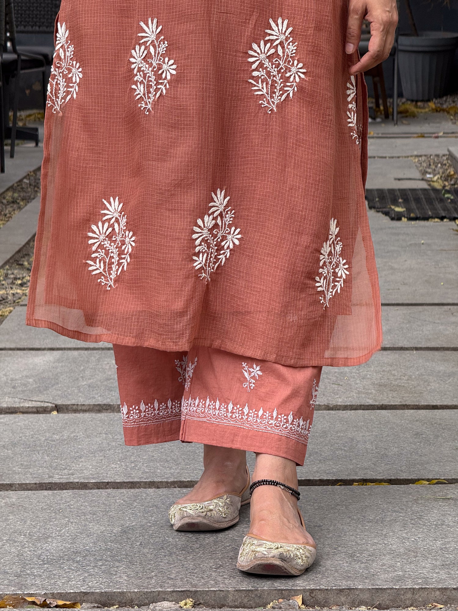Handloom And Handembroidered Chikankari Cotton Pant