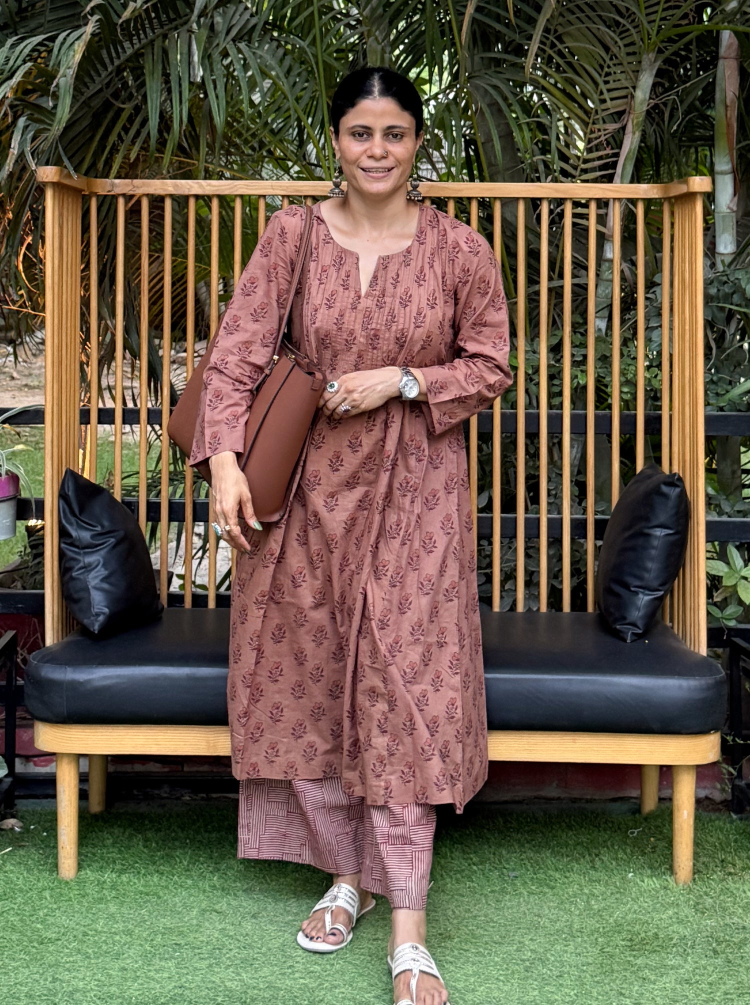 Handloom Cotton with Handblock Printed Kurta