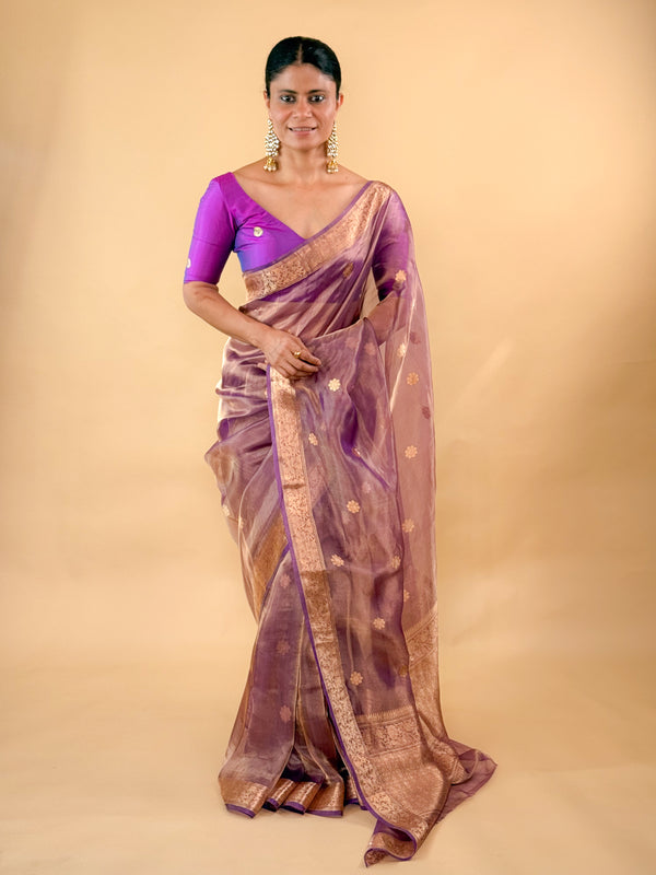 Handwoven Ektara Tissue Silk Banarasi Saree