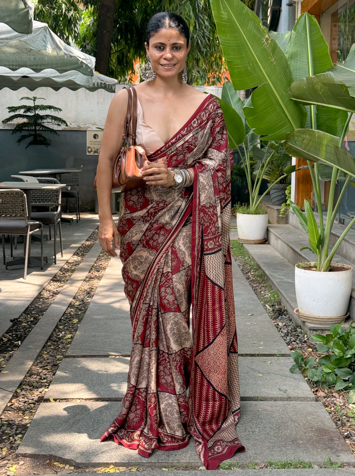 Handloom Modal Silk With Handblock Bagh Printed.