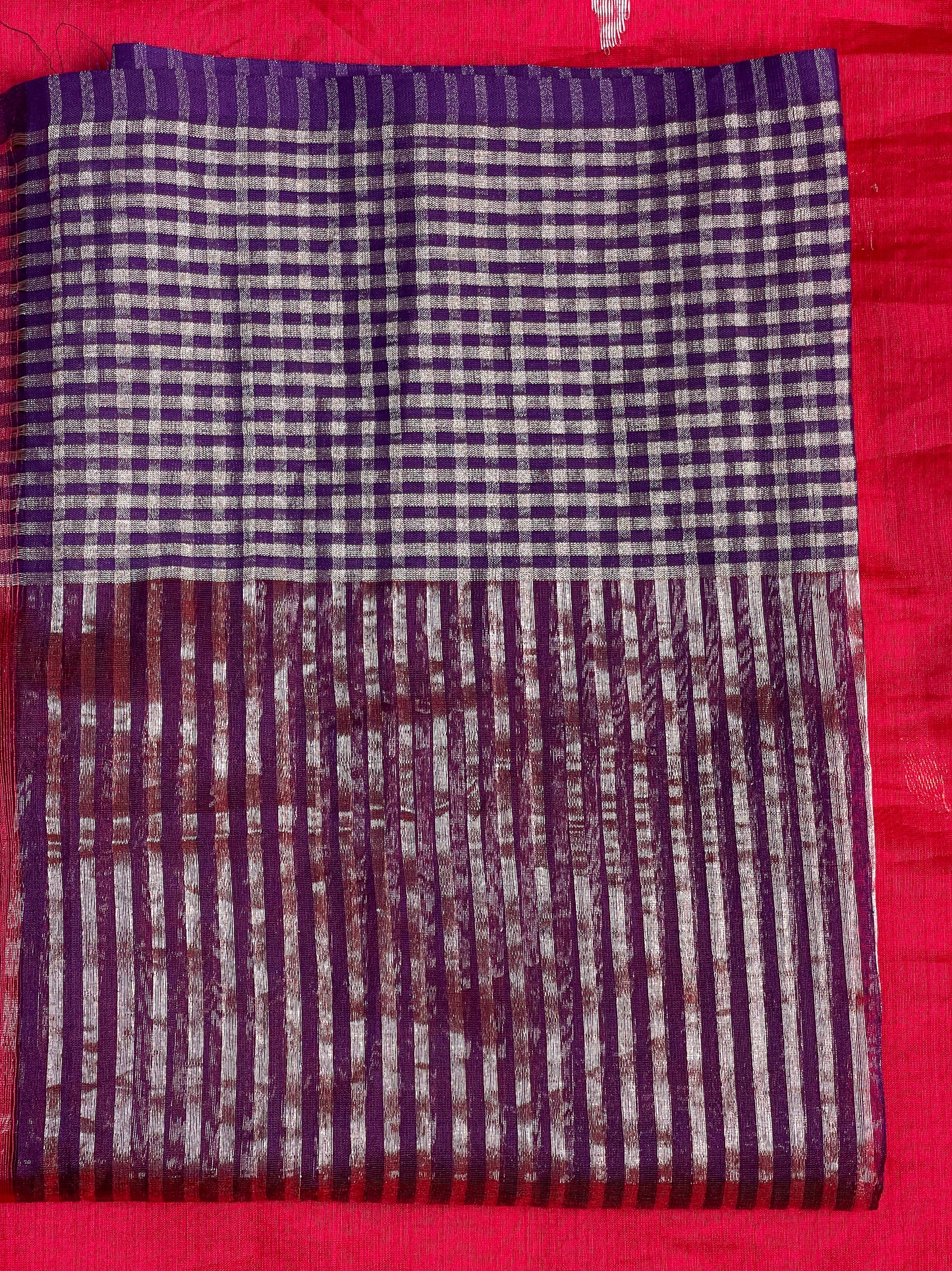 Handloom Maheshwari Cotton Silk Saree .