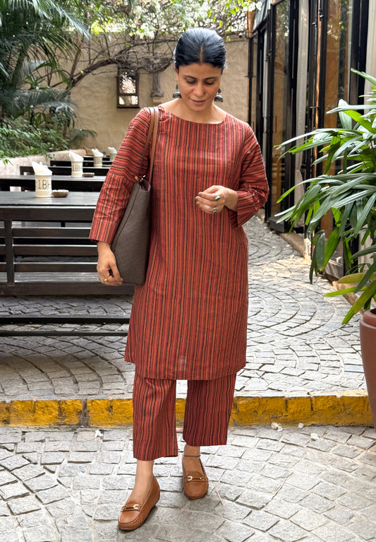 Handloom Linen By Linen Handblock Printed Kurta