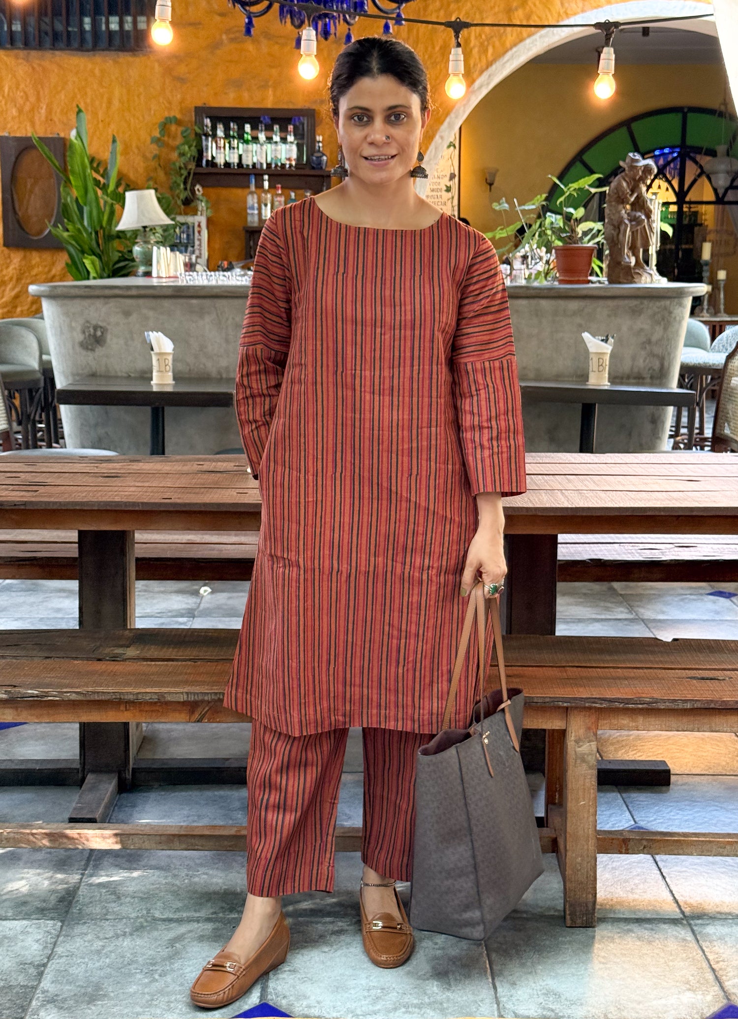 Handloom Linen By Linen Handblock Printed Co-ord Set.