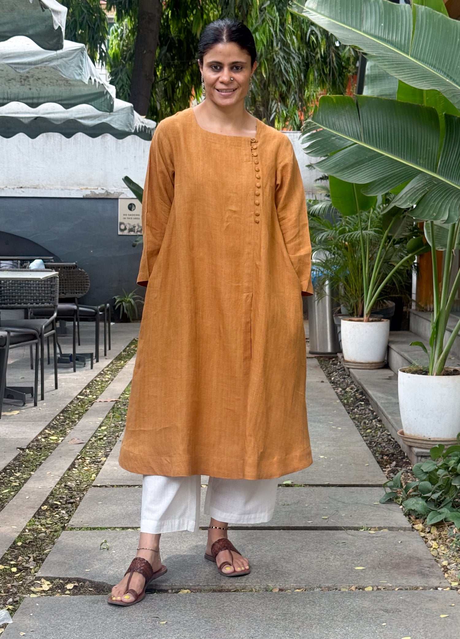 Handloom Linen By Linen Kalidar Kurta