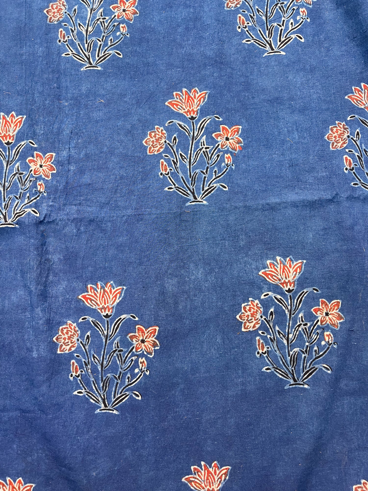 Handblock Printed Natural Dyed Ajrakh Cotton Fabric