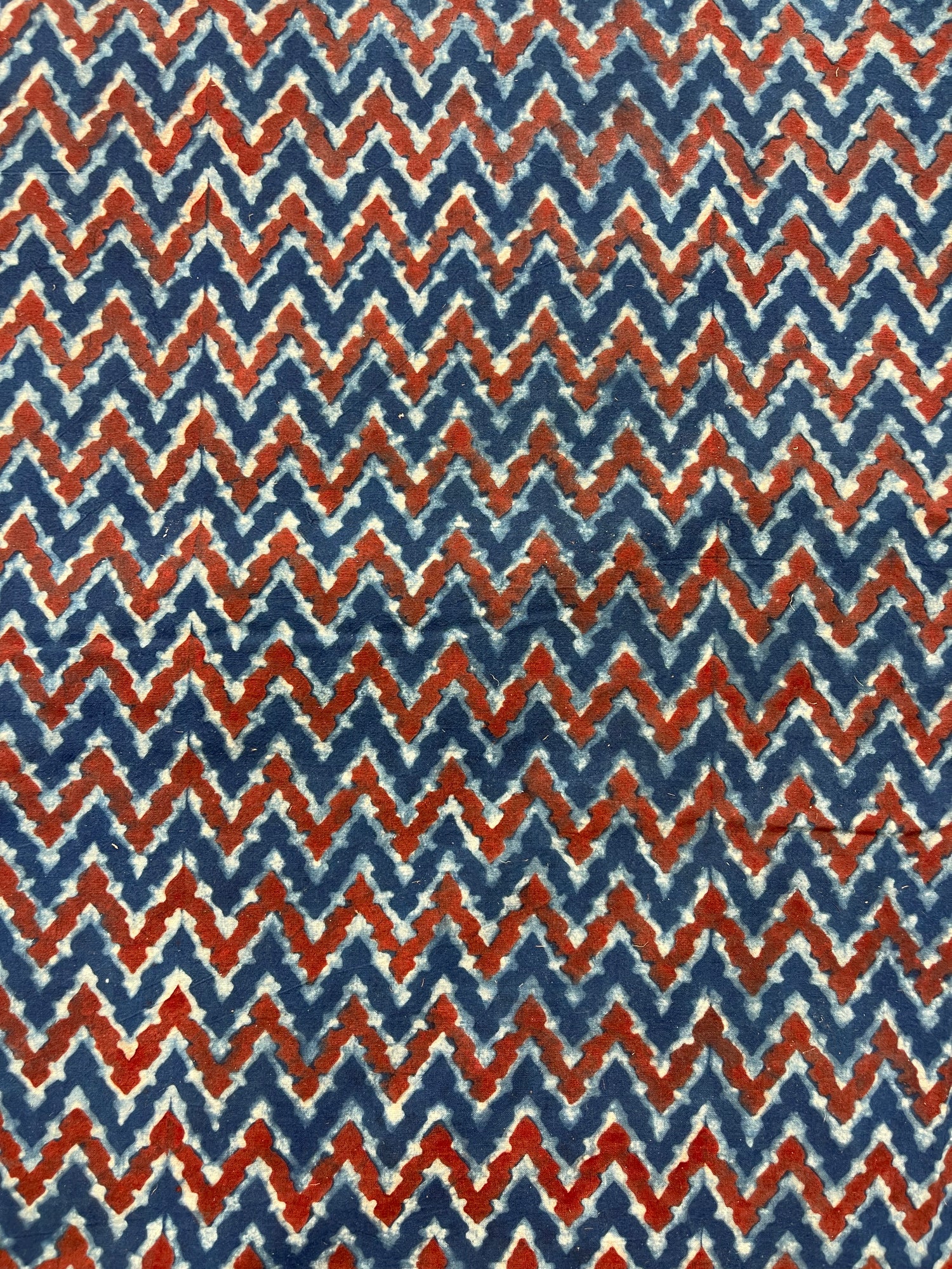 Handblock Printed Natural Dyed Ajrakh Cotton Fabric