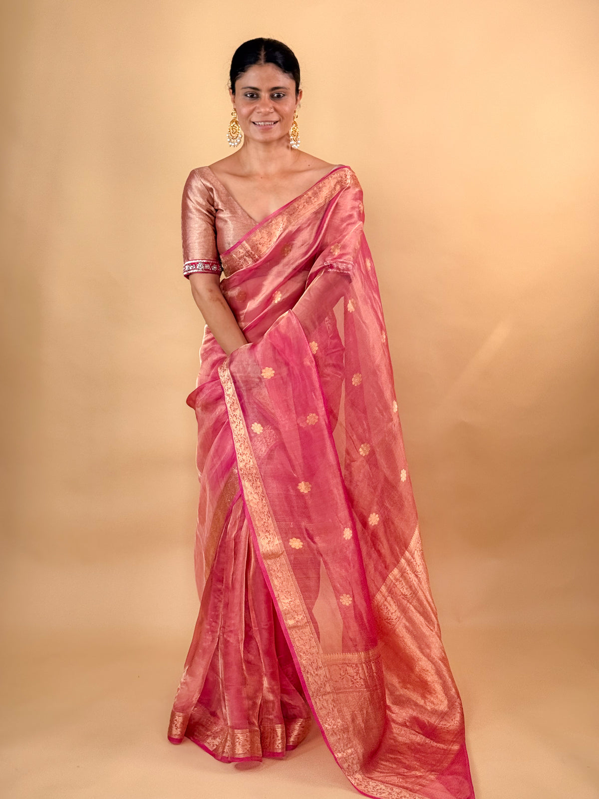 Handwoven Ektara Tissue Silk Banarasi Saree