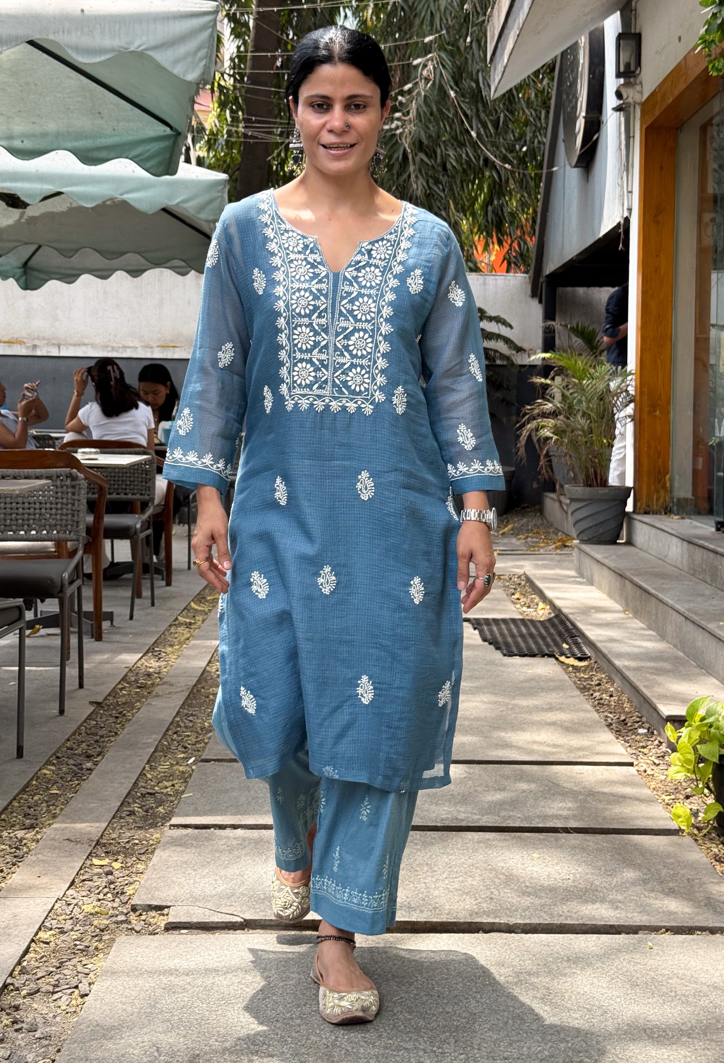 Handloom And Handembroidered Chikankari Cotton Pant