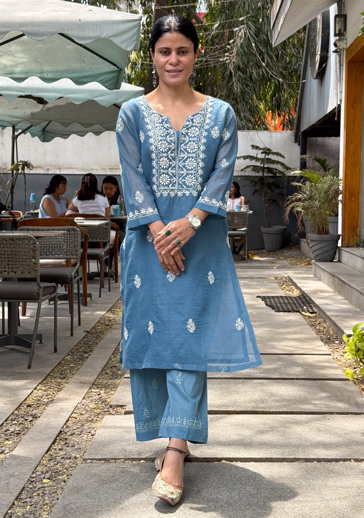 Handloom And Handembroidered Chikankari Cotton Pant