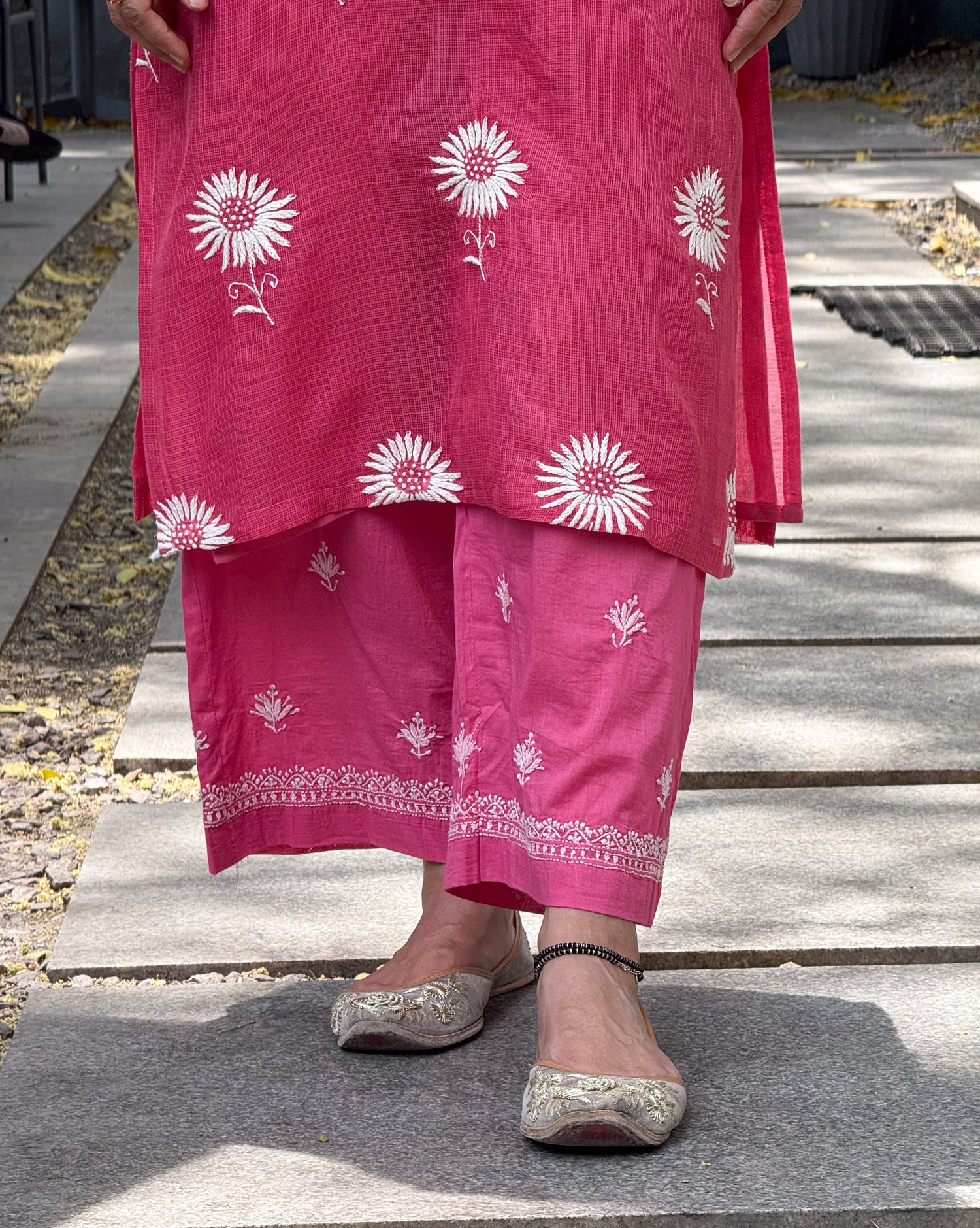 Handloom And Handembroidered Chikankari Cotton Pant