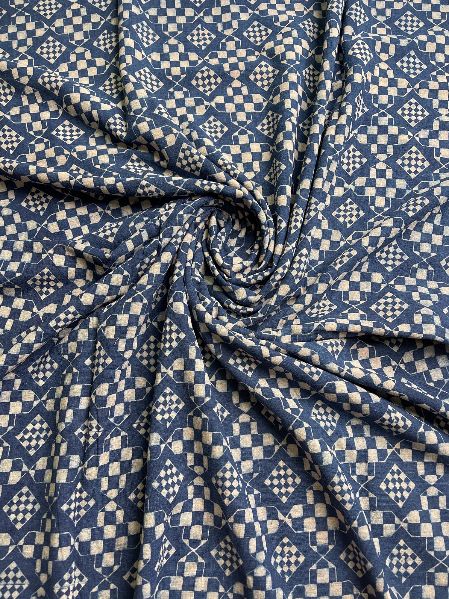 Handloom Cotton Handblock Printed Natural Dyed Ajrakh Fabric