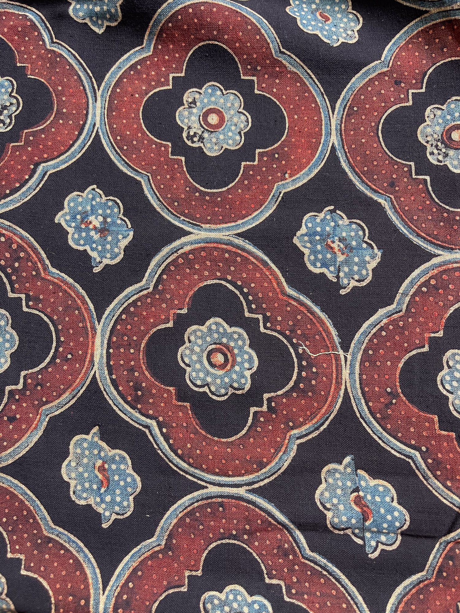 Handloom Cotton Handblock Printed Natural Dyed Ajrakh Fabric