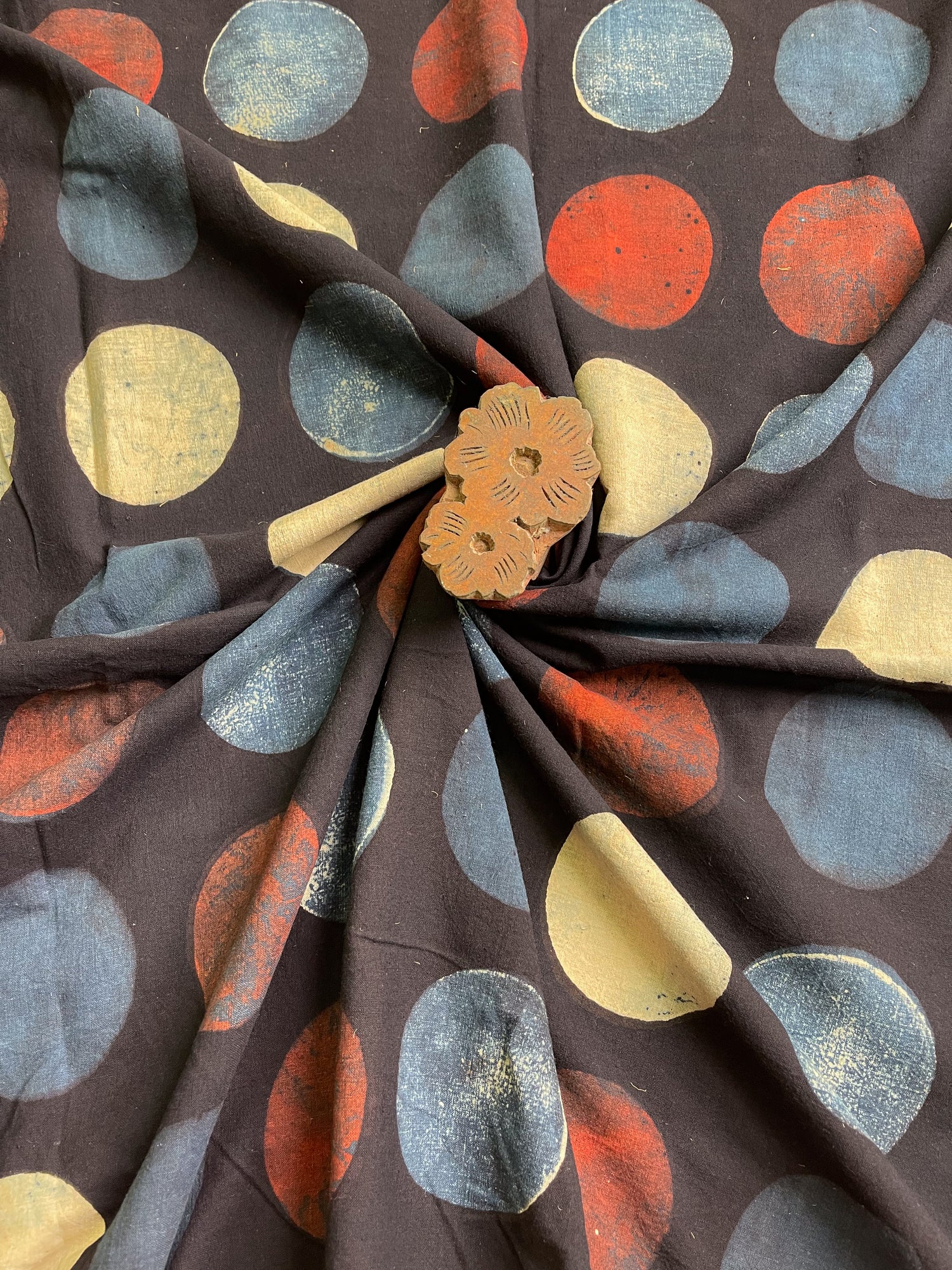 Handloom Cotton Handblock Printed Natural Dyed Ajrakh Fabric
